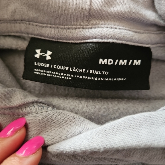 Under Armour Mens Freedom Flag Hoodie In Steel Medium Heather / Black M - Picture 9 of 13